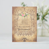 Mittelalter wirst du meine Bridesmaid sein? Einladung (Stehend Vorderseite)