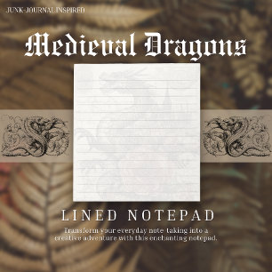 Mittelalterlich Drache Junk-Journal Inspiriert Lin Notizblock