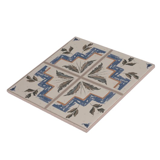 Mittelalterlich inspirierte Kachel mit botanischen (Seite)