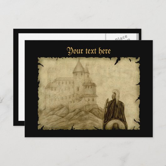 mittelalterlich postkarte (Vorne/Hinten)