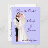 Mittelalterlich Save the Date! Ankündigungspostkarte (Vorne/Hinten)