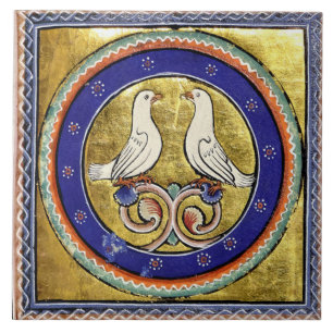 Mittelalterliche Aberdeen Bestiary Doves Keramik T Fliese