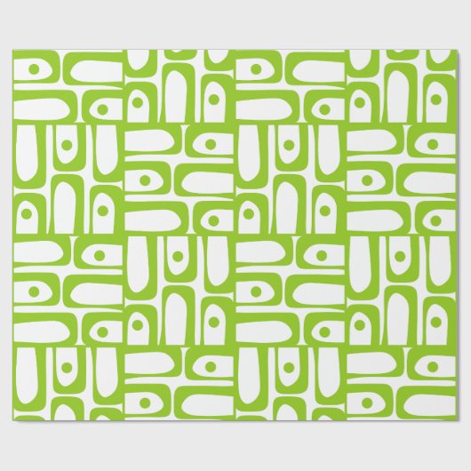 Mittelalterliche Abstrakte Linde Grüne Piquette Geschenkpapier (Flach)