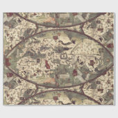 Mittelalterliche alte Karte Geschenkpapier (Flach)