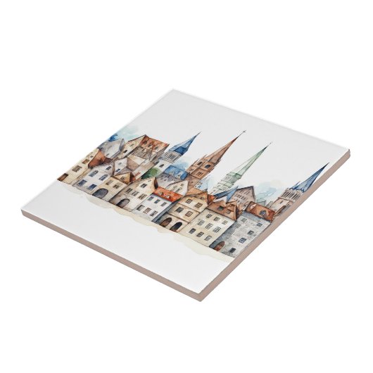 Mittelalterliche Altstadt Fliese (Seite)