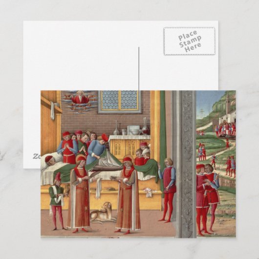 Mittelalterliche Amputationsszene Postkarte (Vorne/Hinten)