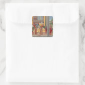 Mittelalterliche Amputationsszene Quadratischer Aufkleber (Tasche)