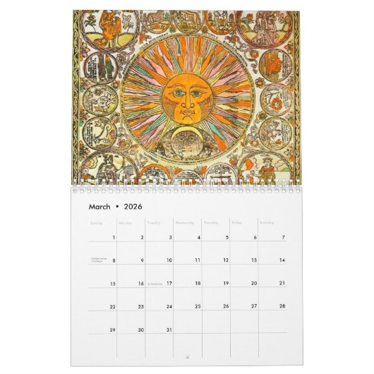 Mittelalterliche Astrologie und Astronomie Kalender (Mär 2026)