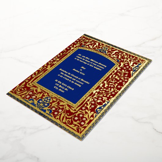 Mittelalterliche, beleuchtete Blumenzellenhochzeit Folieneinladung (Gedreht)