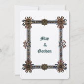 Mittelalterliche, beleuchtete Border Wedding Einladung (Rückseite)