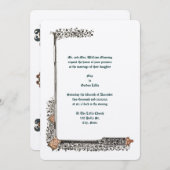 Mittelalterliche, beleuchtete Border Wedding Einladung (Vorne/Hinten)