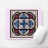 Mittelalterliche Beleuchtung Blaue Akanthus-Blätte Mousepad (Mit Mouse)