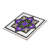 Mittelalterliche Beleuchtung Violet Acanthus Leaf Fliese (Seite)