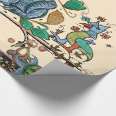 MITTELALTERLICHE BESTIÄRE HUNTER CAT, BIRD UND FAL GESCHENKPAPIER (Ecke)