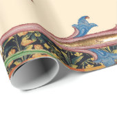 MITTELALTERLICHE BESTIÄRE HUNTER CAT, BIRD UND FAL GESCHENKPAPIER (Rolleneckpunkt)