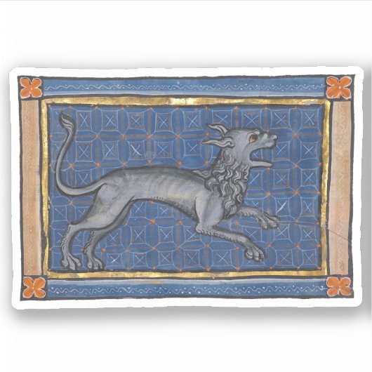 Mittelalterliche Bestiary Hyena c. 1270 Aufkleber (Vorderseite)
