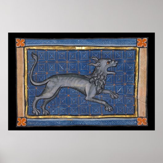 Mittelalterliche Bestiary Hyena c. 1270 Poster (Vorne)