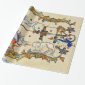 MITTELALTERLICHE BEWÄLTIGUNG,EINZIGARTIGES BEKÄMPF GESCHENKPAPIER (Ungerollt)