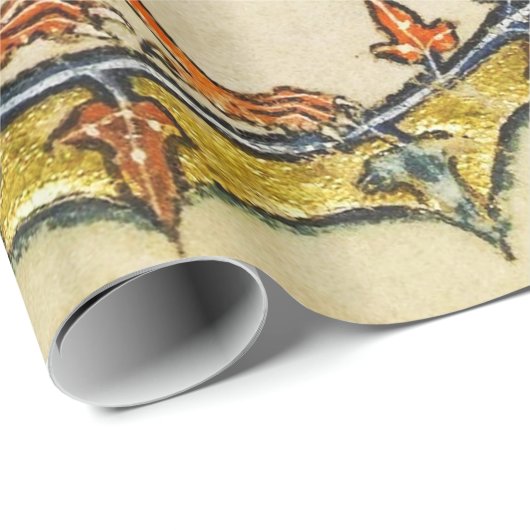 MITTELALTERLICHE BEWÄLTIGUNG,EINZIGARTIGES BEKÄMPF GESCHENKPAPIER (Rolleneckpunkt)