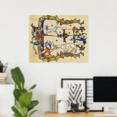 MITTELALTERLICHE BEWÄLTIGUNG,EINZIGARTIGES BEKÄMPF POSTER (Heimbüro)
