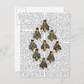 Mittelalterliche Bienen 2 Postkarte (Vorne/Hinten)