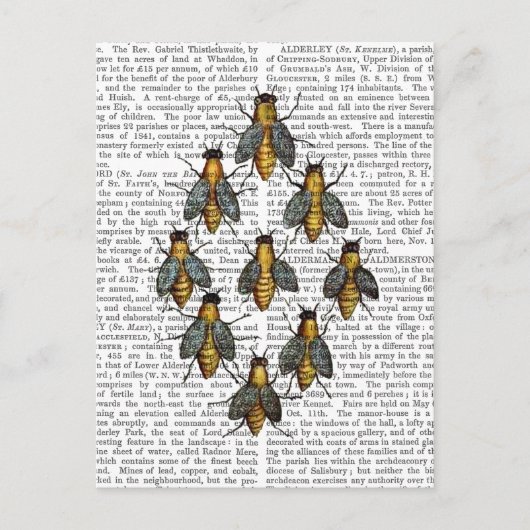 Mittelalterliche Bienen 2 Postkarte (Vorderseite)