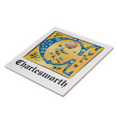 mittelalterliche blorbeleuchtete Buchstaben C Mono Fliese (Seite)