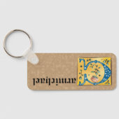 mittelalterliche blorbeleuchtete Buchstaben C Mono Schlüsselanhänger (Rückseite)