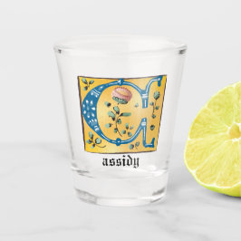 mittelalterliche blorbeleuchtete Buchstaben C Mono Schnapsglas