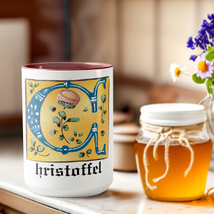 mittelalterliche blorbeleuchtete Buchstaben C Mono Tasse
