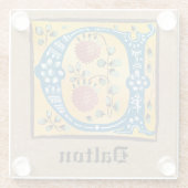 mittelalterliche blorbeleuchtete Buchstaben D Mono Glasuntersetzer (Rückseite)