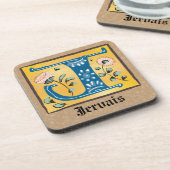 mittelalterliche blorbeleuchtete Buchstaben J Mono Getränkeuntersetzer (Linke Seite)