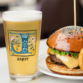 mittelalterliche blorbeleuchtete Buchstaben J Mono Glas