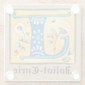 mittelalterliche blorbeleuchtete Buchstaben J Mono Glasuntersetzer (Rückseite)