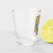 mittelalterliche blorbeleuchtete Buchstaben U Mono Schnapsglas (Links)