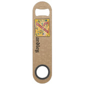 mittelalterliche blorbeleuchtete Buchstaben Y Mono Speed Flaschenöffner (Rückseite)