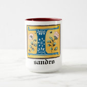 mittelalterliche blorbeleuchtete Letter-I-Monogram Tasse (Zentrum)