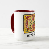 Mittelalterliche blorbeleuchtete Letter Q Monogram Tasse (Vorderseite Links)