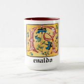 mittelalterliche blorbeleuchtete Letter R Monogram Tasse (Zentrum)