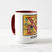 mittelalterliche blorbeleuchtete Letter X Monogram Tasse (Vorderseite Links)