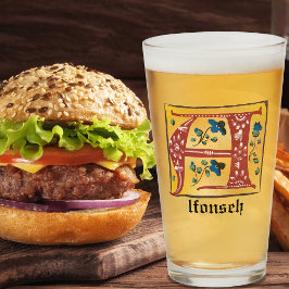 mittelalterliche blorleuchte Letter A Monogramm Glas