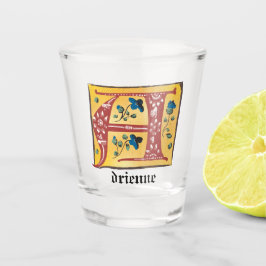 mittelalterliche blorleuchte Letter A Monogramm Schnapsglas