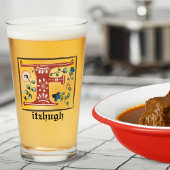 mittelalterliche blorleuchte Letter F Monogramm Glas