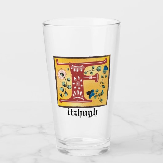 mittelalterliche blorleuchte Letter F Monogramm Glas (Vorderseite)