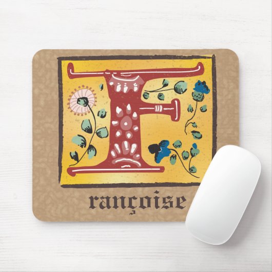 mittelalterliche blorleuchte Letter F Monogramm Mousepad (Mit Mouse)