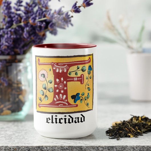 mittelalterliche blorleuchte Letter F Monogramm Tasse