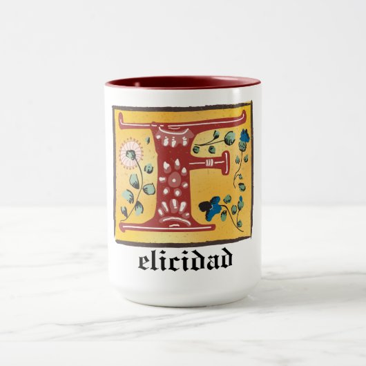 mittelalterliche blorleuchte Letter F Monogramm Tasse (Zentrum)