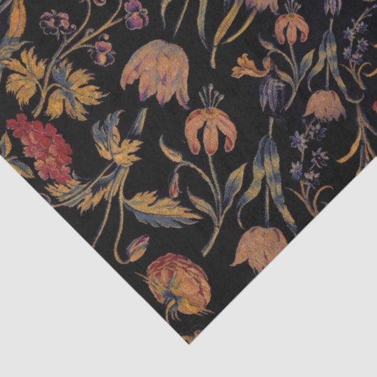 Mittelalterliche Blume auf Schwarz Seidenpapier (Detail)