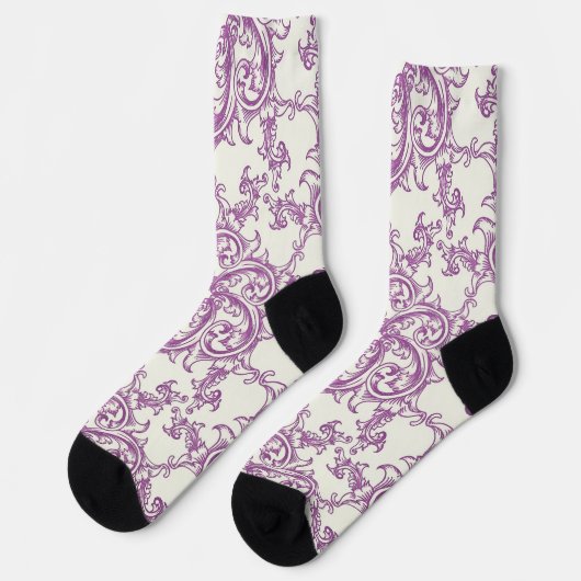 mittelalterliche Blumenmuster Socken (Linkes Detail)