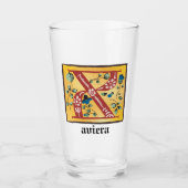 mittelalterliche blutleuchte Letter X Monogramm Glas (Vorderseite)